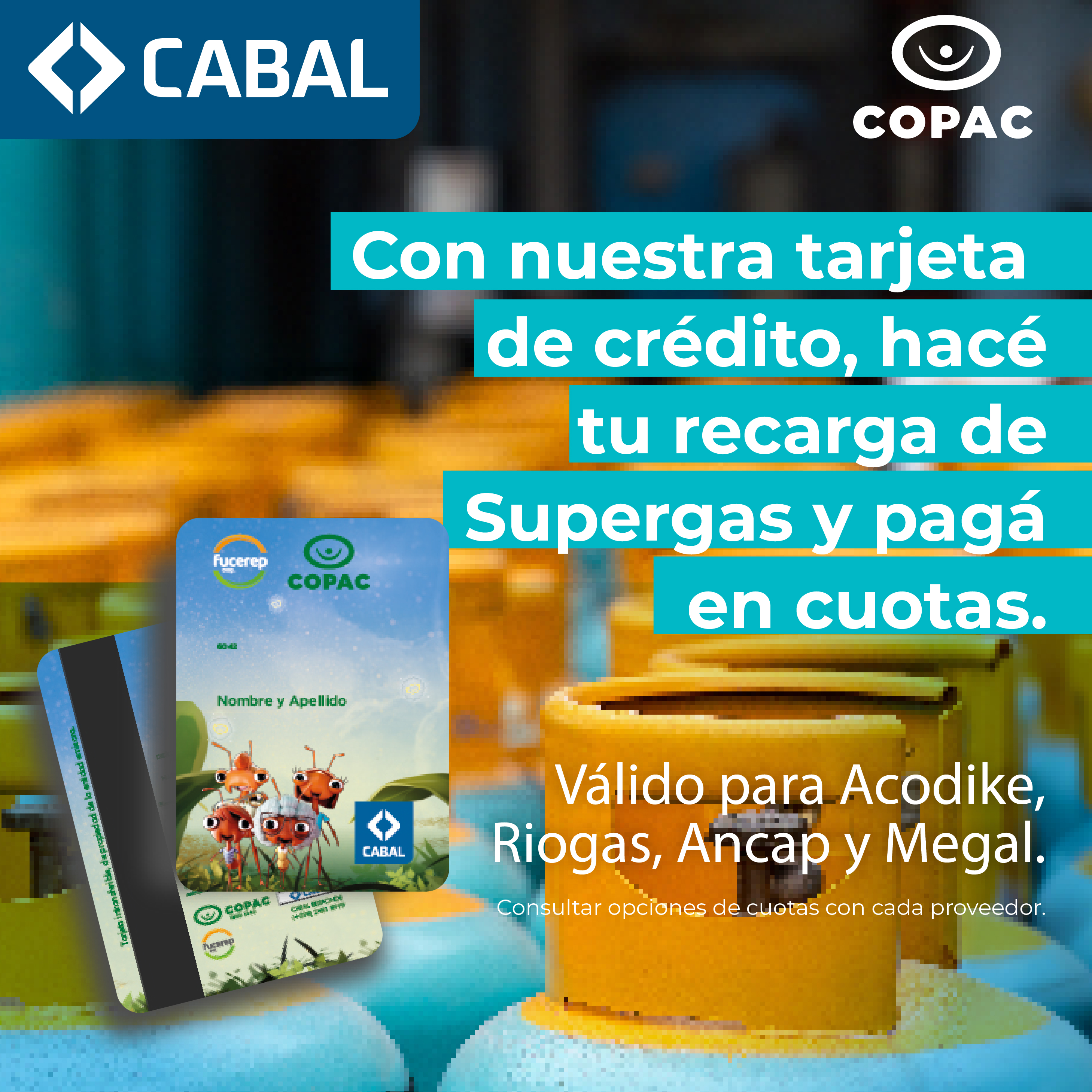 Recargá Supergas con tu tarjeta COPAC Cabal